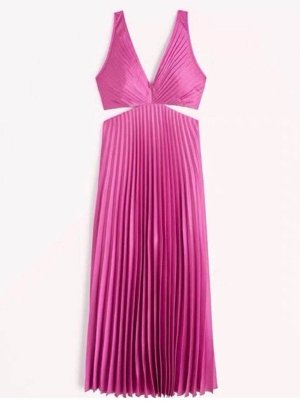 Sincerely Jules Fuchsia Pleated Cutout Maxi Dress (S)